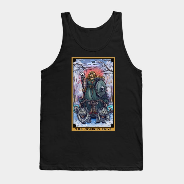 The Goddess Freya The Chariot Tarot Card Tank Top by TheGhoulishGarb